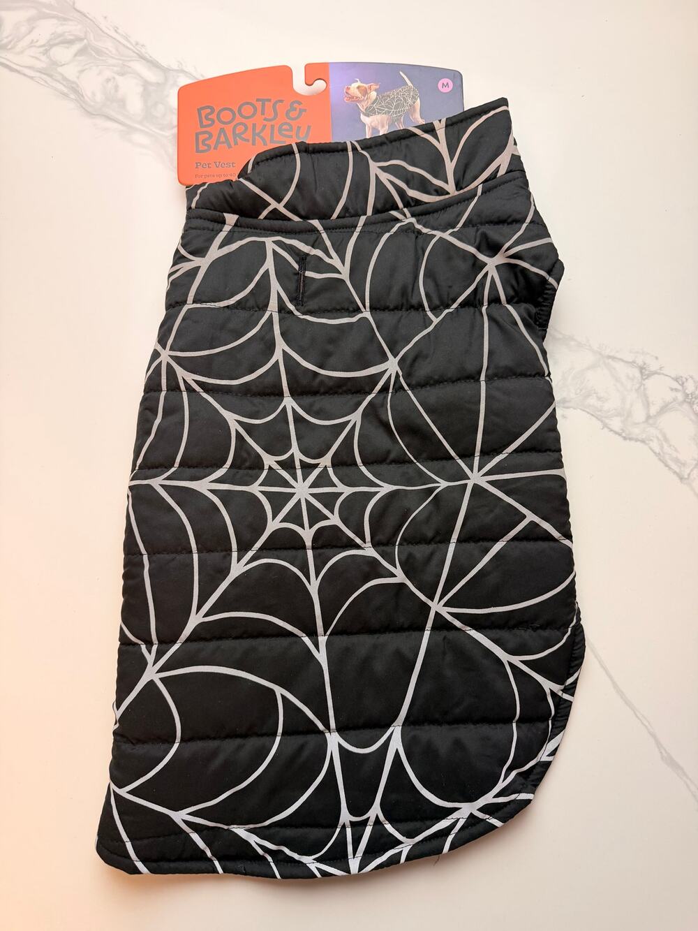 Boots & Barkley Reflective Spider Web Pet Vest Medium Halloween Dog Coat NWT